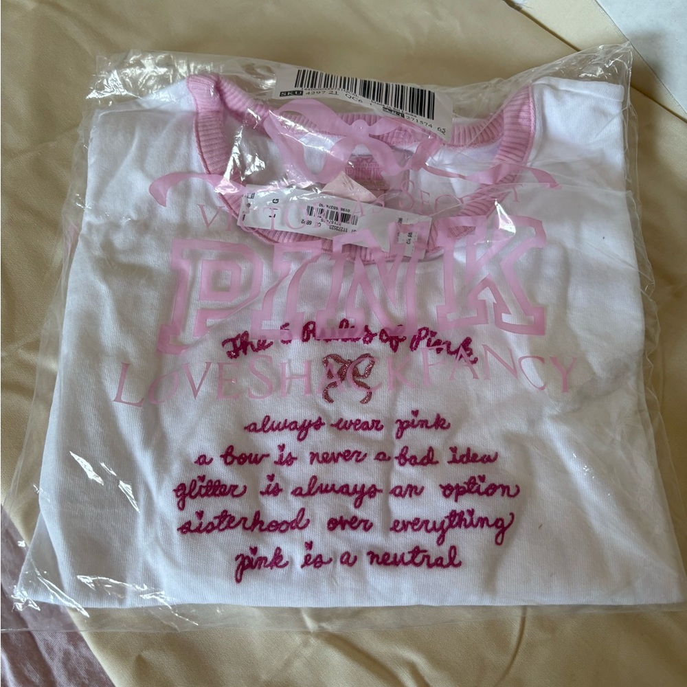 PINK X LOVESHACKFANCY RETRO COTTON TEE